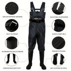 Waders For Men And Women, Waterproof Chest Wader With Bootfoot Size 6 To 14