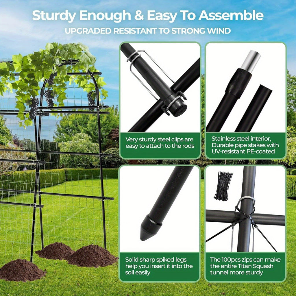 Garden Arch Trellis for Climbing Plants Outdoor, 82.67" Extra Tall
