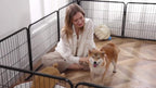 8/16 Panels Dog Playpen Fence for Indoor, Outdoor, Foldable & Portable 24 - 40 Inch Metal Dog Pen