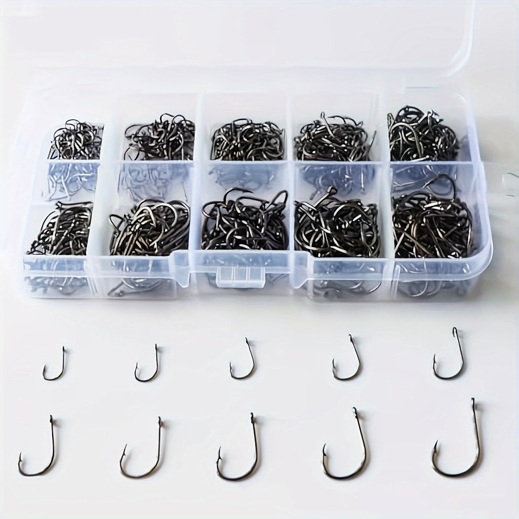 100-Piece Carbon Steel Fishing Hook Set
