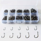 100-Piece Carbon Steel Fishing Hook Set