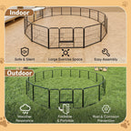 8/16 Panels Dog Playpen Fence for Indoor, Outdoor, Foldable & Portable 24 - 40 Inch Metal Dog Pen