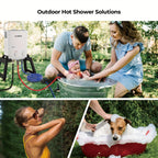 Portable Tankless Water Heater 1.32 GPM Outdoor Camping Propane Gas Water Heater Pump W/Free-standing Stand And Carry Bag, Without Battery