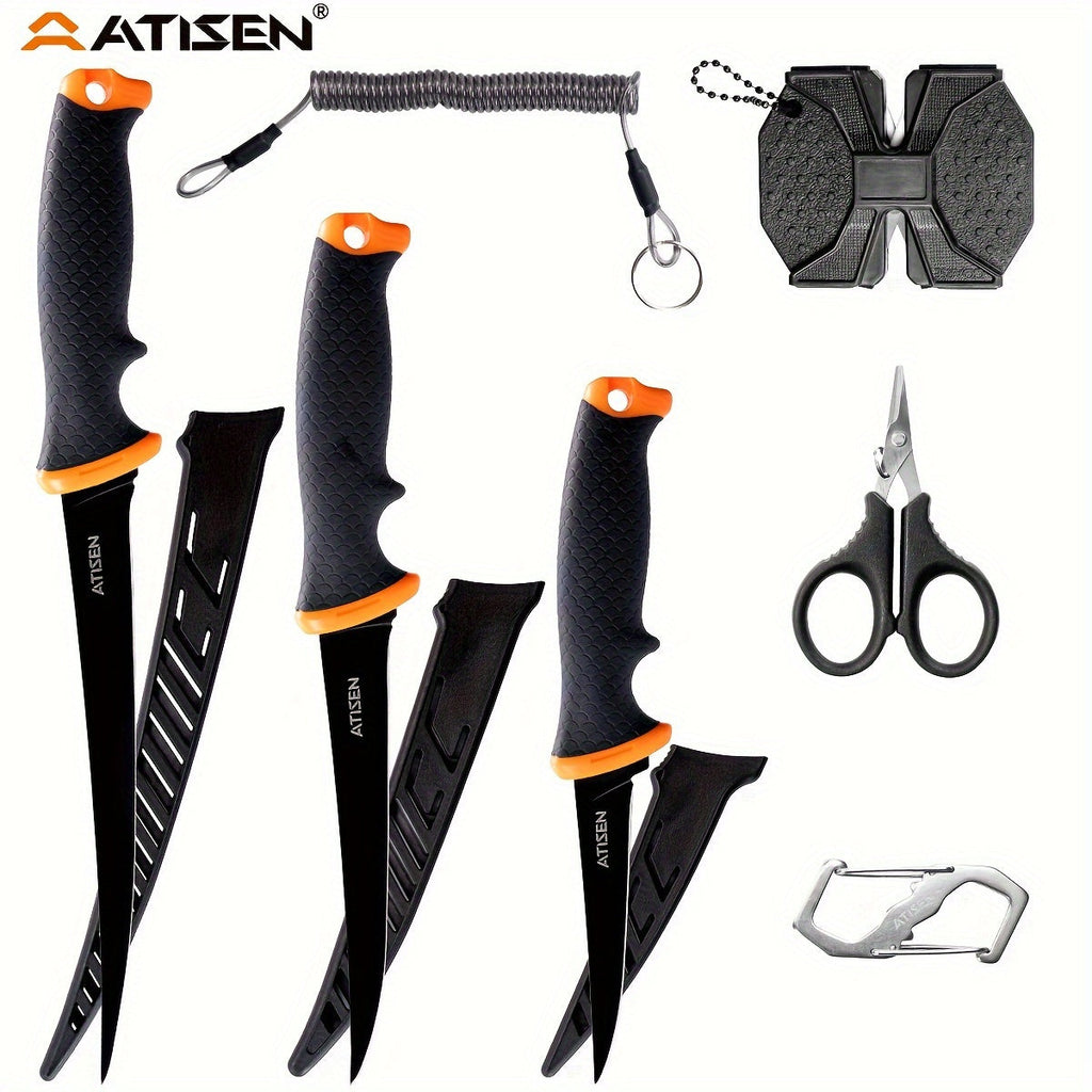 10pcs Stainless Steel Knife Set with Non-Slip Handles