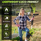Saker 22V Cordless Tiller Cultivator, 360RPM Electric Garden Tiller with Total 4000mAh Battery, 9-Inch Tilling Width, 6.3-Inch Depth Rototiller for Gardening, Weeding, Soil Cultivation
