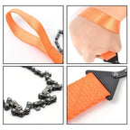 Compact Pocket Chainsaw - Durable Hand-Operated Survival Tool with High-Performance Steel Rope Chain for Rapid Cutting
