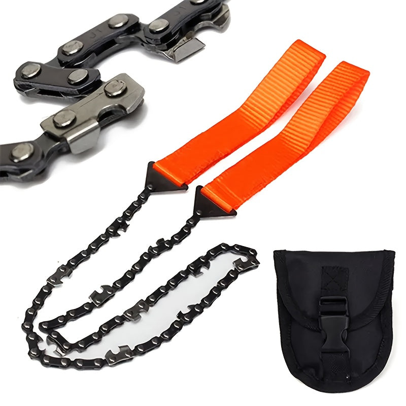 Compact Pocket Chainsaw - Durable Hand-Operated Survival Tool with High-Performance Steel Rope Chain for Rapid Cutting