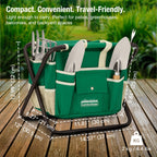 GardenHOME 7-Piece Gardening Tool Kit with Bag and Foldable Stool for All