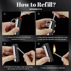 5 Pack Permanent Match Lights, Flint Metal Match Lights, Waterproof Emergency Survival Match Lights