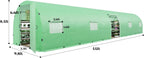 AMERLIFE 44x10x7.5 FT Tunnel Greenhouse for Outdoors, Extra Large Walk in Greenhouse with Galvanized Steel Frame, Premium PE Cover & Film Clips, Swing Door, Green