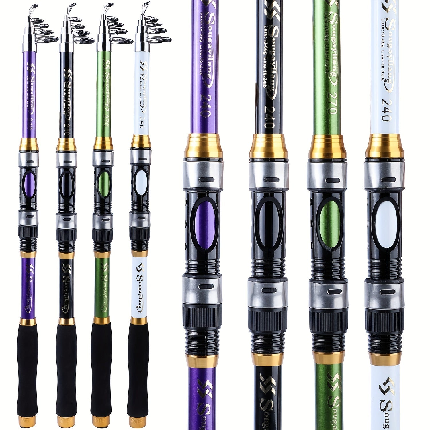 Sougayilang Telescopic Fishing Rods 1.8~3.3m Glass Fiber Spinning Rod