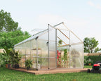 6x10 FT Greenhouse for Outdoors, Polycarbonate Greenhouse with Roof Vent, Ground Nails, Lockable Push Door, Aluminum Large Walk-in Green House for Outside Garden Backyard, Patio, Lawn, Black