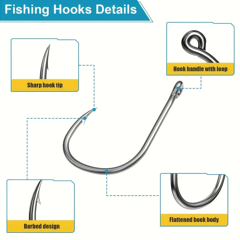 100-Piece Carbon Steel Fishing Hook Set