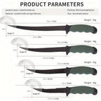 4pcs/Set Fish Cutting Fillet Knife, Non-stick Coating PP+TPR Soft Handle, Stainless Steel Fishing Knife Included Sheath