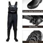 Waders For Men And Women, Waterproof Chest Wader With Bootfoot Size 6 To 14
