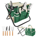 GardenHOME 7-Piece Gardening Tool Kit with Bag and Foldable Stool for All