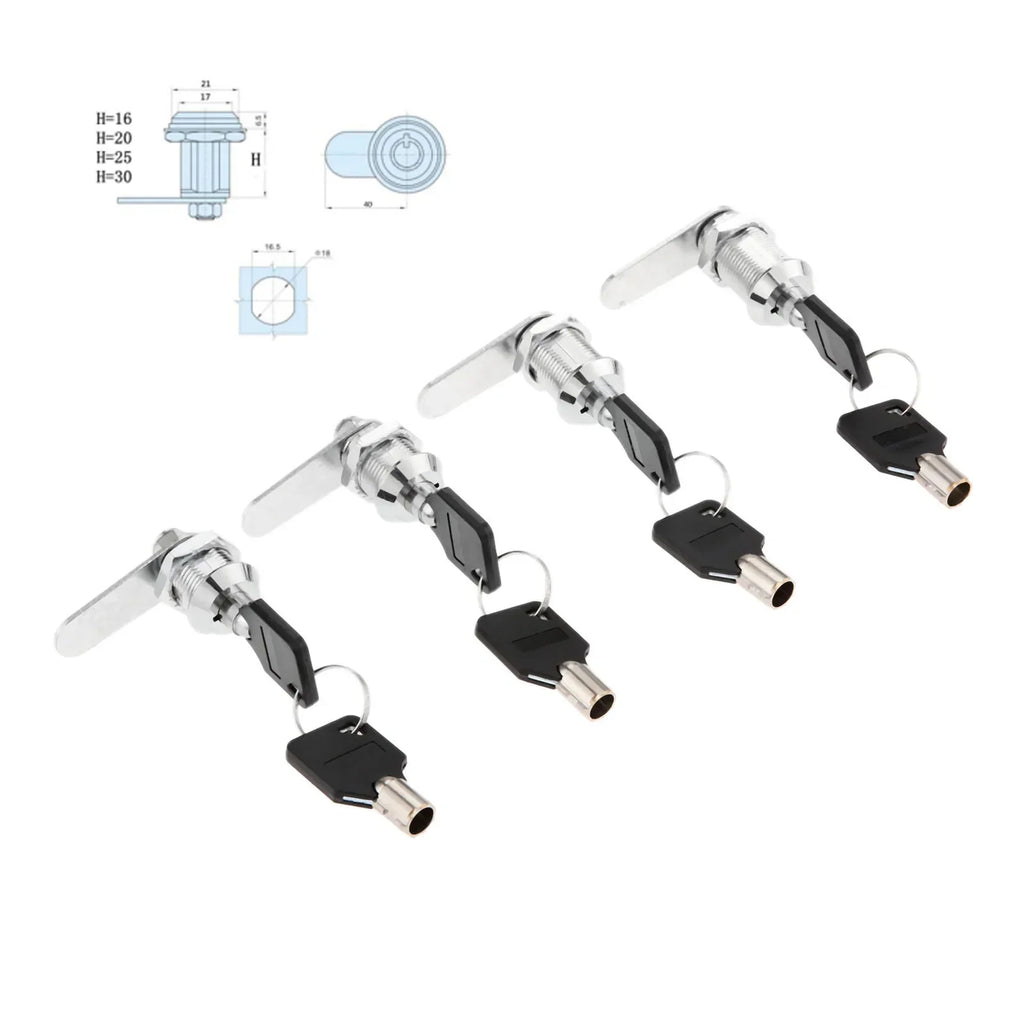 1Set Drawer Tubular Cam Lock For Door Mailbox Cupboard Cabinet  +Locking Plate Furniture Hardware 16/20/25/30mm with Alike Keys