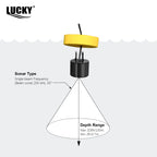 FFC1108-1 Alarm 100M Portable Sonar Fish Finders 45 degrees Sonar Coverage Echo Sounder Alarm Transducer Lake Sea Fishing