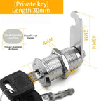 5/20 Sets Security Lock Metal Cylinder Cabinet Locker Cam Lock With Keys Security Mailbox Lock Drawer 16mm/20MM/25MM/30MM