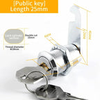 5/20 Sets Security Lock Metal Cylinder Cabinet Locker Cam Lock With Keys Security Mailbox Lock Drawer 16mm/20MM/25MM/30MM