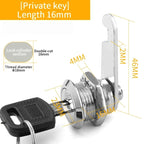 5/20 Sets Security Lock Metal Cylinder Cabinet Locker Cam Lock With Keys Security Mailbox Lock Drawer 16mm/20MM/25MM/30MM