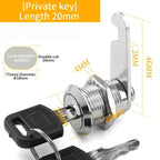 5/20 Sets Security Lock Metal Cylinder Cabinet Locker Cam Lock With Keys Security Mailbox Lock Drawer 16mm/20MM/25MM/30MM