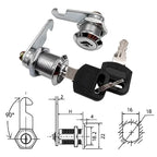 5/20 Sets Security Lock Metal Cylinder Cabinet Locker Cam Lock With Keys Security Mailbox Lock Drawer 16mm/20MM/25MM/30MM