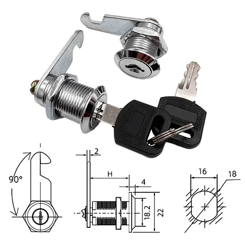 5/20 Sets Security Lock Metal Cylinder Cabinet Locker Cam Lock With Keys Security Mailbox Lock Drawer 16mm/20MM/25MM/30MM