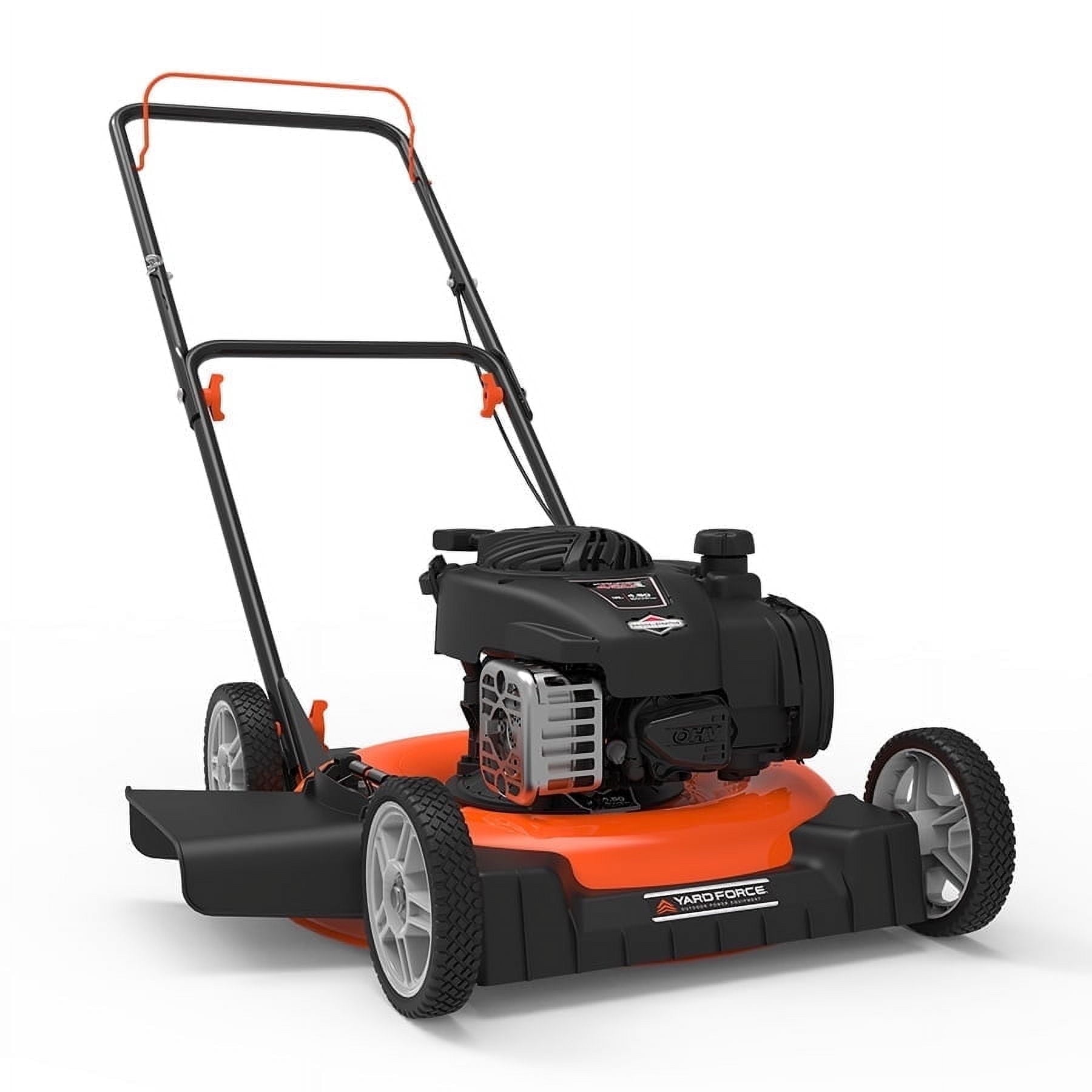 Gas Lawn Mower, 125cc Made in the USA Briggs & Stratton® e450 engine,  Adjustable Cutting Heights, 20" Cutting Path, 7" Wheels, TCI Ignition 2-year warranty