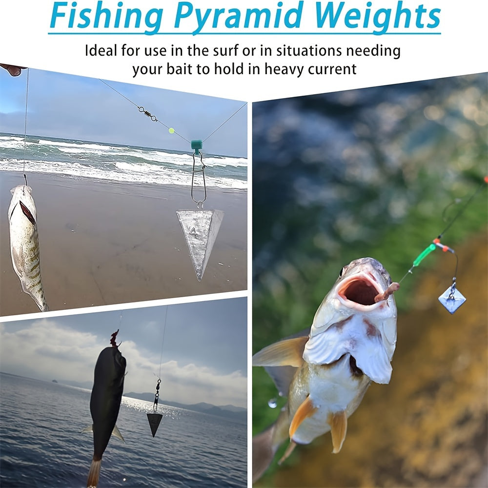 6/10pcs Pyramid Sinkers Fishing Weights Fishing Sinkers, available weights are 1oz, 2oz, 3oz, 4oz, 5oz, 6oz, 8oz