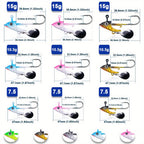 9KM 5/10pcs Fishing Jig Hooks, 7.5-15g Triangle Jig Head Barbed Fishing Hooks