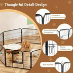 8/16 Panels Dog Playpen Fence for Indoor, Outdoor, Foldable & Portable 24 - 40 Inch Metal Dog Pen