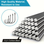 100-Piece Carbon Steel Fishing Hook Set