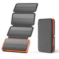 27000mAh Solar Power Bank With 4 Foldable Panels And LED Light, Portable Solar Charger With USB Charging