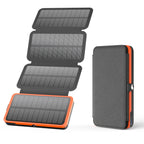 27000mAh Solar Power Bank With 4 Foldable Panels And LED Light, Portable Solar Charger With USB Charging