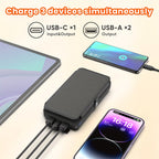 27000mAh Solar Power Bank With 4 Foldable Panels And LED Light, Portable Solar Charger With USB Charging