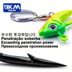 9KM 5/10pcs Fishing Jig Hooks, 7.5-15g Triangle Jig Head Barbed Fishing Hooks