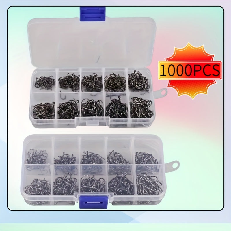 100-Piece Carbon Steel Fishing Hook Set