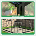 MUCHANT 10x12 FT Greenhouse for Outdoors, Walk-in Large Aluminum Frame Greenhouse with Quick Setup Structure and Roof Vent for Garden Backyard, Black